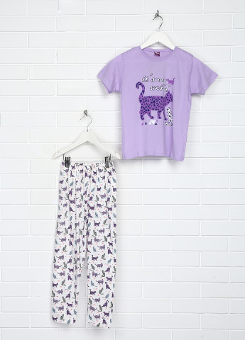 Сиреневая всесезон пижама (футболка, леггинсы) Vitmo baby