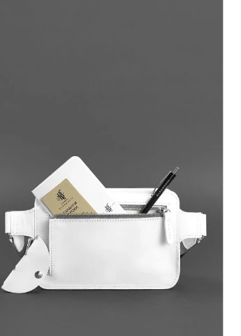 Кожаная женская поясная сумка Dropbag Mini белая BlankNote (235752787)