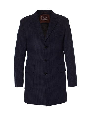 Темно-синее демисезонное Пальто однобортное MaCo exclusive