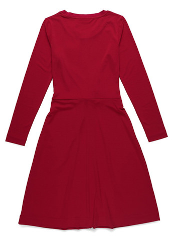 Темно-красное кэжуал платье с юбкой-солнце, на запах InWear однотонное