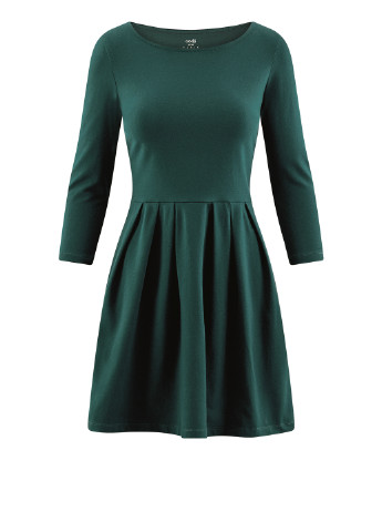 Темно-зеленое кэжуал платье Oodji однотонное
