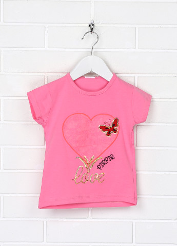 Розовая летняя футболка Mini PIRPIR