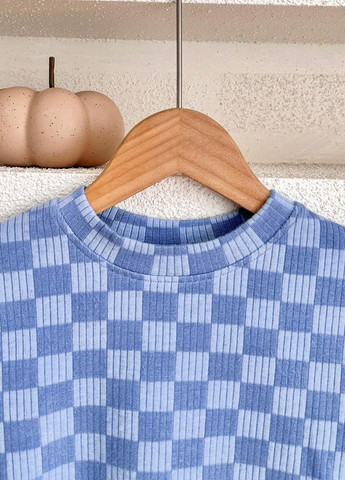 Голубой летний костюм (футболка, шорты) с шортами SHEIN