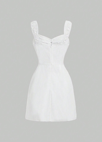 Білий кежуал сукня з відкритою спиною SHEIN однотонна