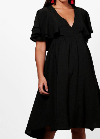 Черное кэжуал платье для беременных в стиле ампир Boohoo однотонное