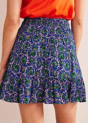 Синяя кэжуал цветочной расцветки юбка Boden клешированная