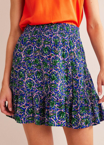 Синяя кэжуал цветочной расцветки юбка Boden клешированная