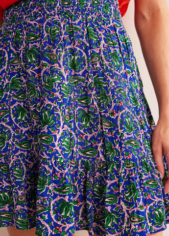 Синяя кэжуал цветочной расцветки юбка Boden клешированная