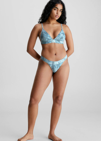 Голубой купальные трусики-плавки тай-дай Calvin Klein