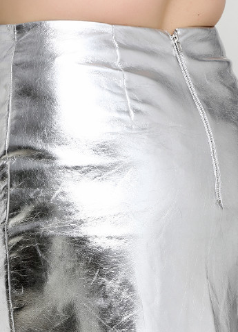 Серебристая кэжуал однотонная юбка H&M