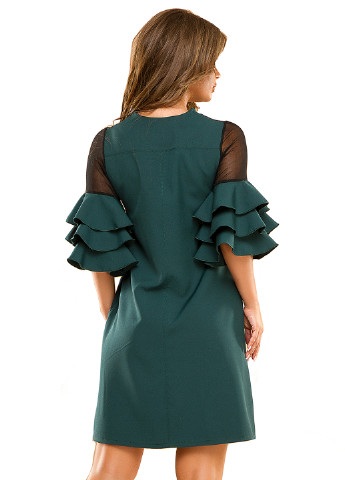 Темно-зелена кежуал сукня а-силует Lady Style однотонна