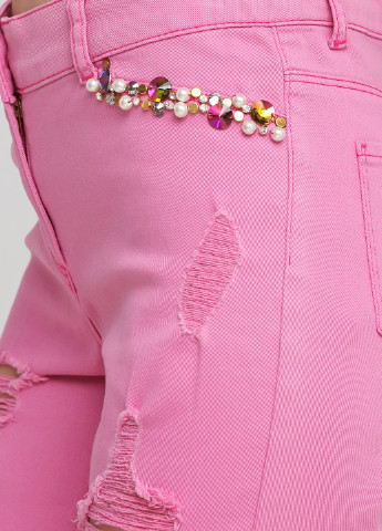 Розовые джинсовые демисезонные джоггеры брюки Sassofono