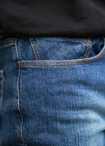 Синие демисезонные зауженные джинсы Ager