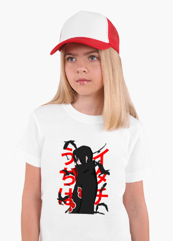 Белая демисезонная футболка дитяча ітачі учіха наруто (itachi uchiha) білий (9224-2817) 164 см MobiPrint
