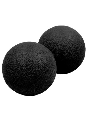 Масажний м'ячик TPR 6х12 см подвійний чорний (м'яч для масажу спини, міофасціального релізу і самомасажу) EF-MD12-BK EasyFit (243205414)
