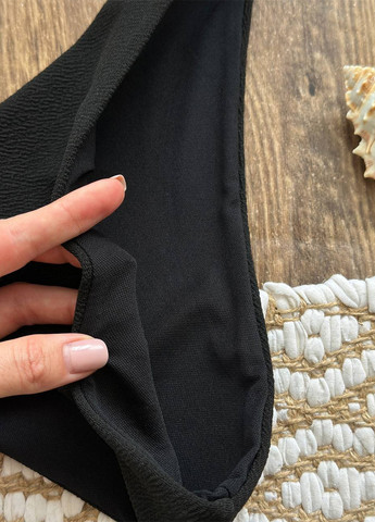 Чорний літній пляжний комплект жіночий (купальник, парео) бандо, роздільний NOVA VEGA