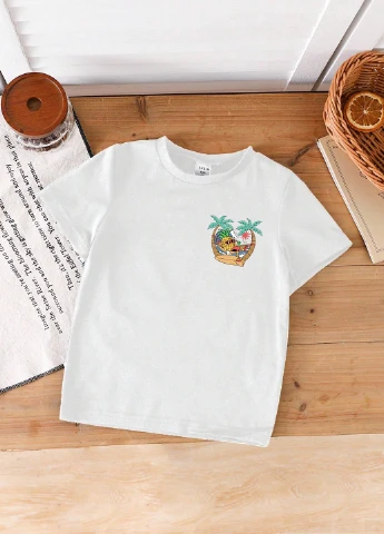 Біла літня футболка SHEIN