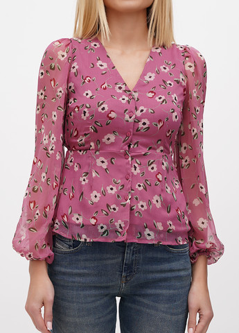 Рожева демісезонна блуза з баскою Vero Moda