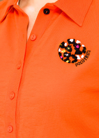 Оранжевая женская футболка-поло For Friends с надписью