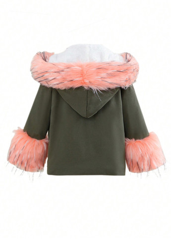 Комбинированная зимняя куртка куртка-пальто SHEIN