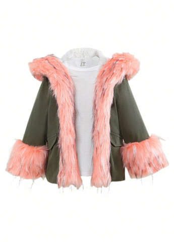 Комбинированная зимняя куртка куртка-пальто SHEIN