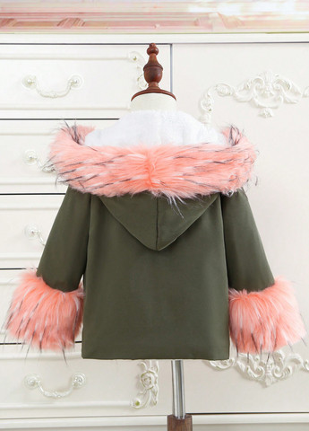 Комбинированная зимняя куртка куртка-пальто SHEIN