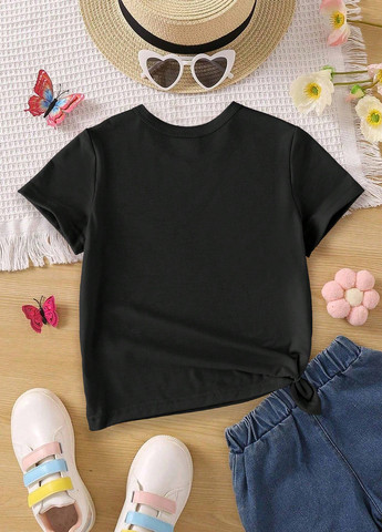 Черная летняя футболка SHEIN