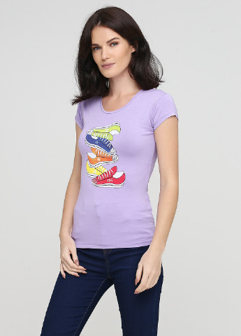Светло-фиолетовая летняя футболка P'tit lou lou