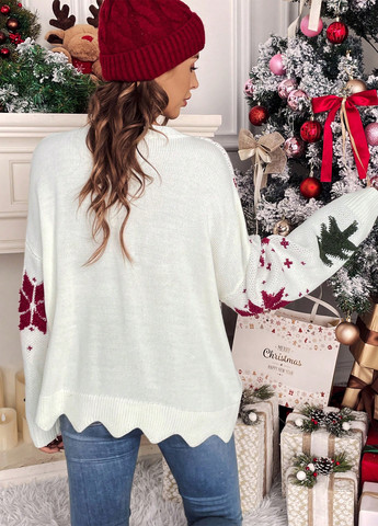 Белый зимний джемпер джемпер SHEIN