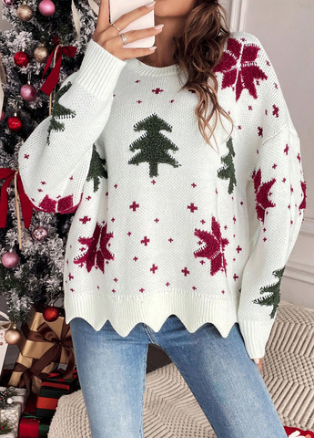 Белый зимний джемпер джемпер SHEIN