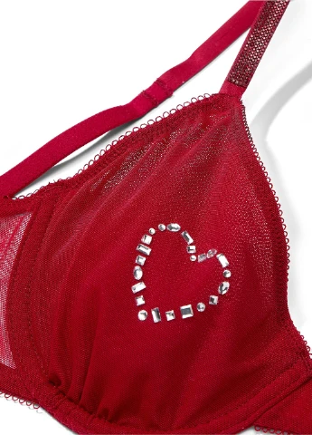 Красный бюстгальтер Victoria's Secret с косточками полиамид