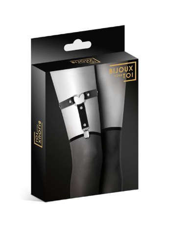 Гартер на ногу - WITH HEART Black, сексуальная подвязка с сердечком, экокожа Bijoux Pour Toi (255247657)