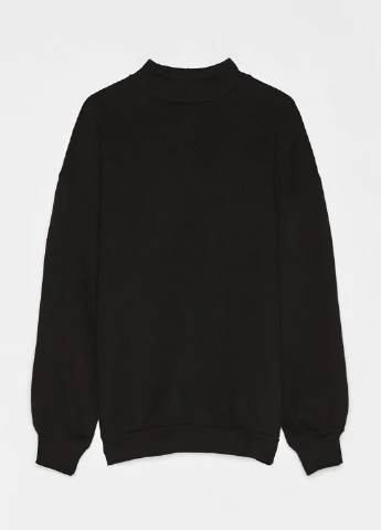 Черный свитшот Bershka однотонный без декора (248896085)