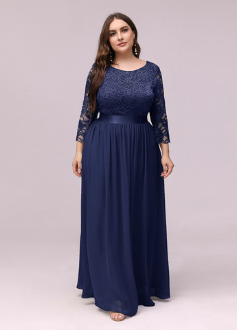 Темно-синее праздничный платье а-силуэт SHEIN однотонное