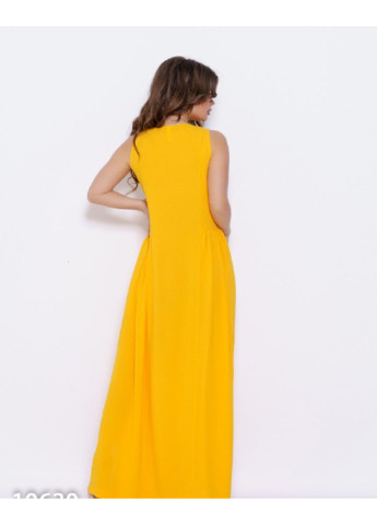 Желтое повседневный платье 10630 m оливковый ISSA PLUS однотонное