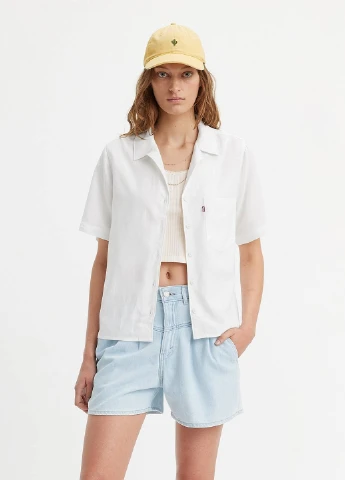 Белая кэжуал рубашка однотонная Levi's