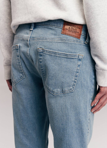 Голубые демисезонные скинни джинсы Abercrombie & Fitch
