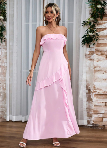 Світло-лілова вечірня сукня кльош, з відкритою спиною SHEIN однотонна