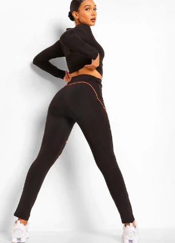Черные демисезонные леггинсы Boohoo