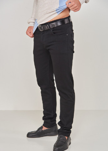 Черные демисезонные джинсы cju7010 38 черный (2000904472482) CLUB JU