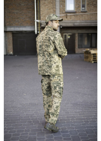 Оливковий (хакі) літній чоловічий літній армійський костюм для зсу (зсу) тактична форма ріп-стоп україна піксель 52 розмір 7113 No Brand
