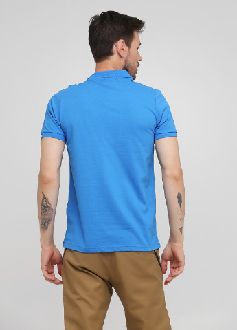 Голубой футболка-поло для мужчин Madoc Jeans однотонная