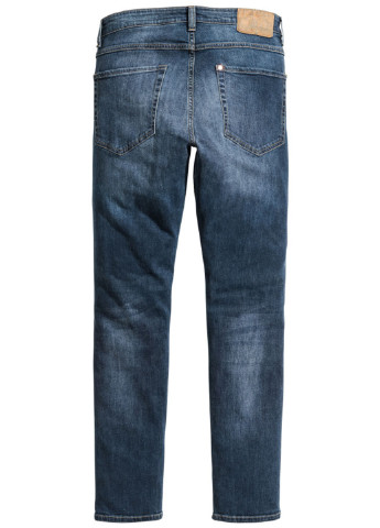 Темно-синие демисезонные со средней талией джинсы H&M