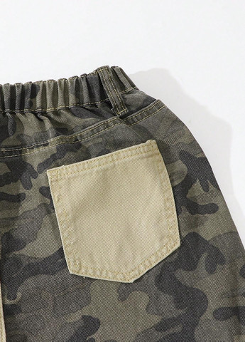 Комбинированные демисезонные карго джинсы SHEIN