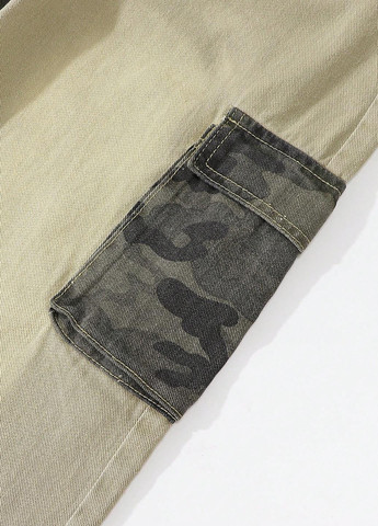 Комбинированные демисезонные карго джинсы SHEIN