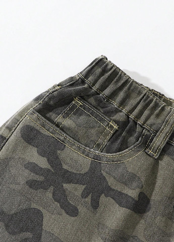 Комбинированные демисезонные карго джинсы SHEIN