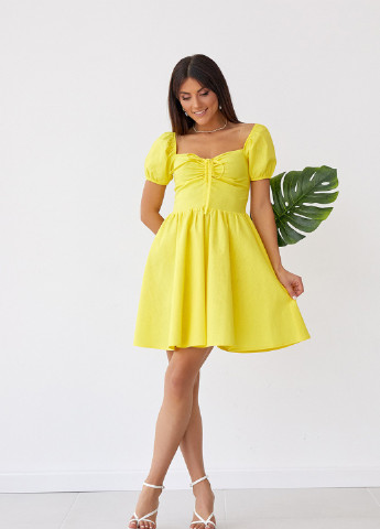 Желтое кэжуал платье SL-ARTMON однотонное