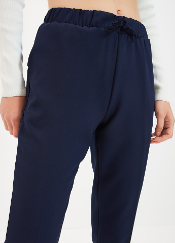 Темно-синие кэжуал демисезонные укороченные брюки Trendyol