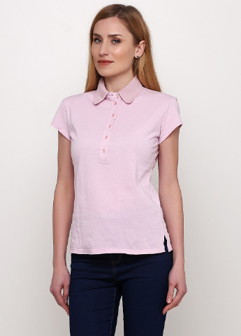Светло-розовая женская футболка-поло John Richmond однотонная