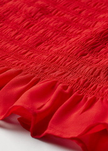 Красное платье H&M однотонное
